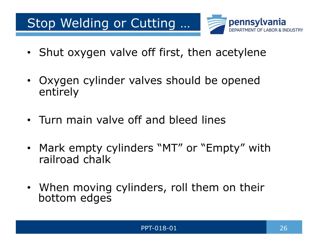 stop welding or cutting