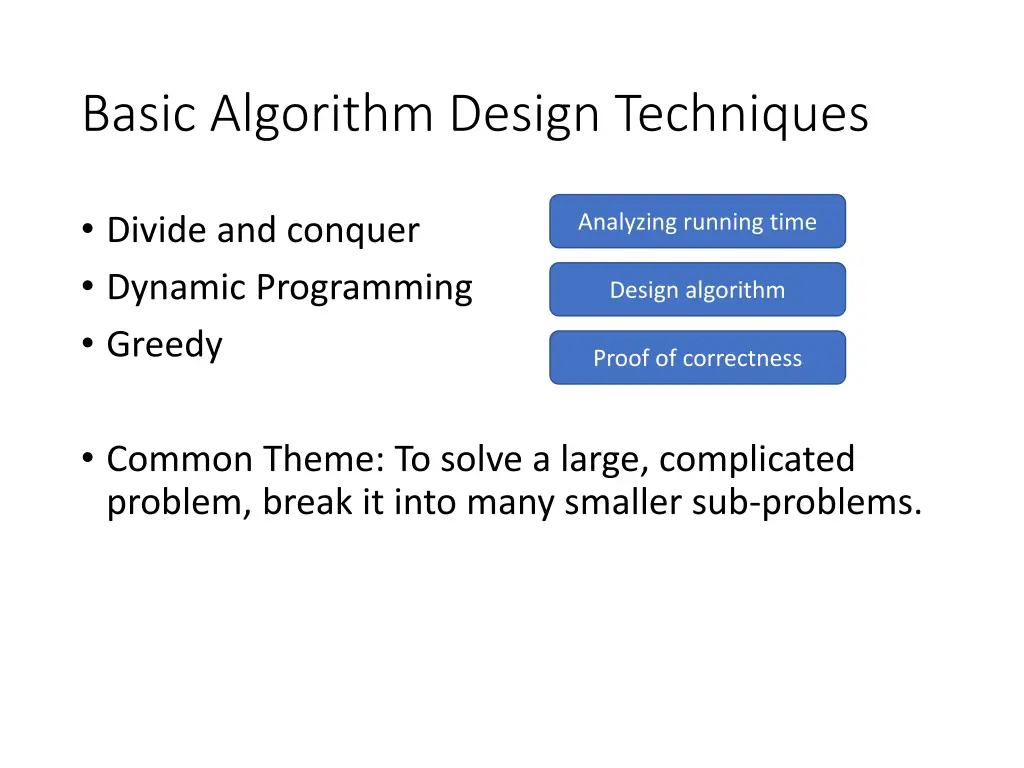 basic algorithm design techniques