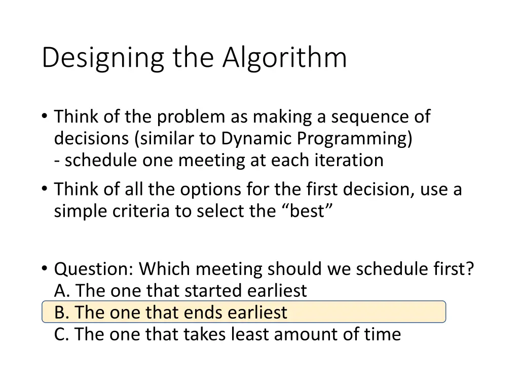 designing the algorithm
