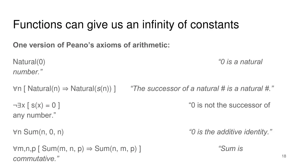 functions can give us an infinity of constants