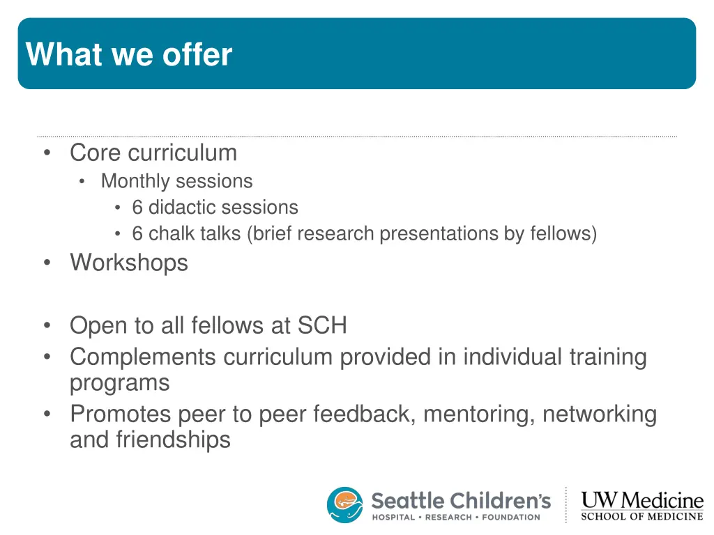 what we offer