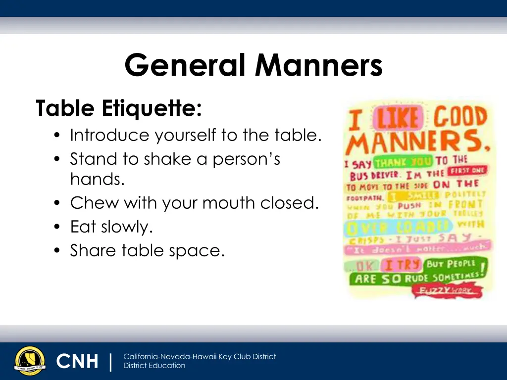 general manners