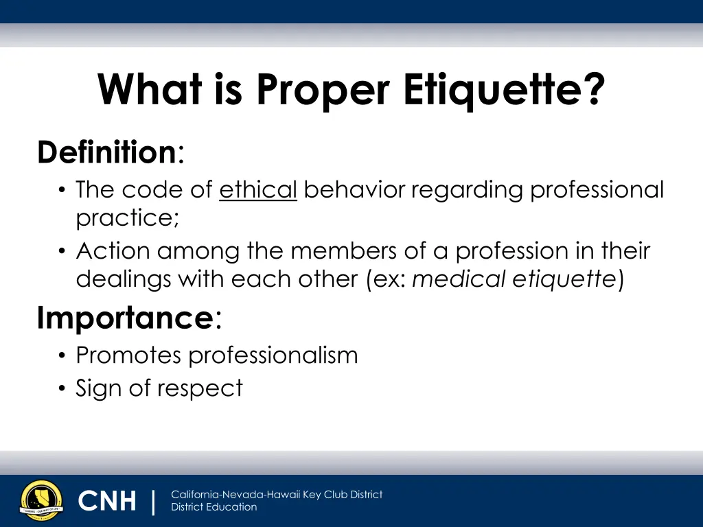 what is proper etiquette