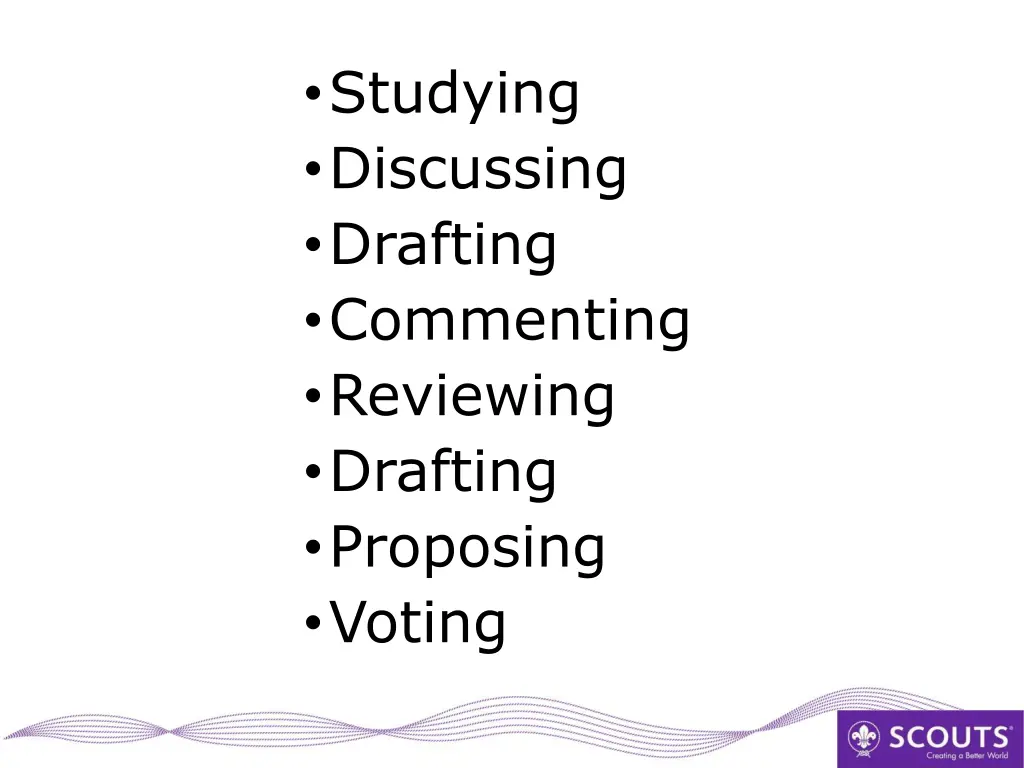 studying discussing drafting commenting reviewing