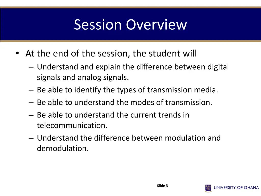 session overview 1