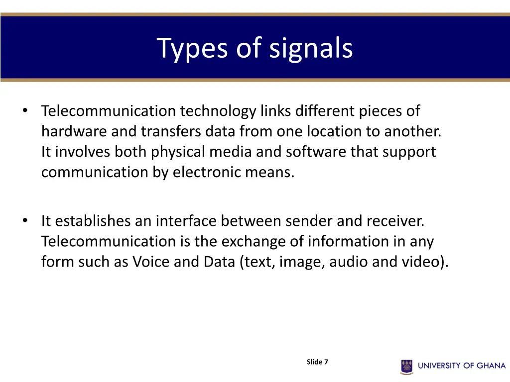 types of signals