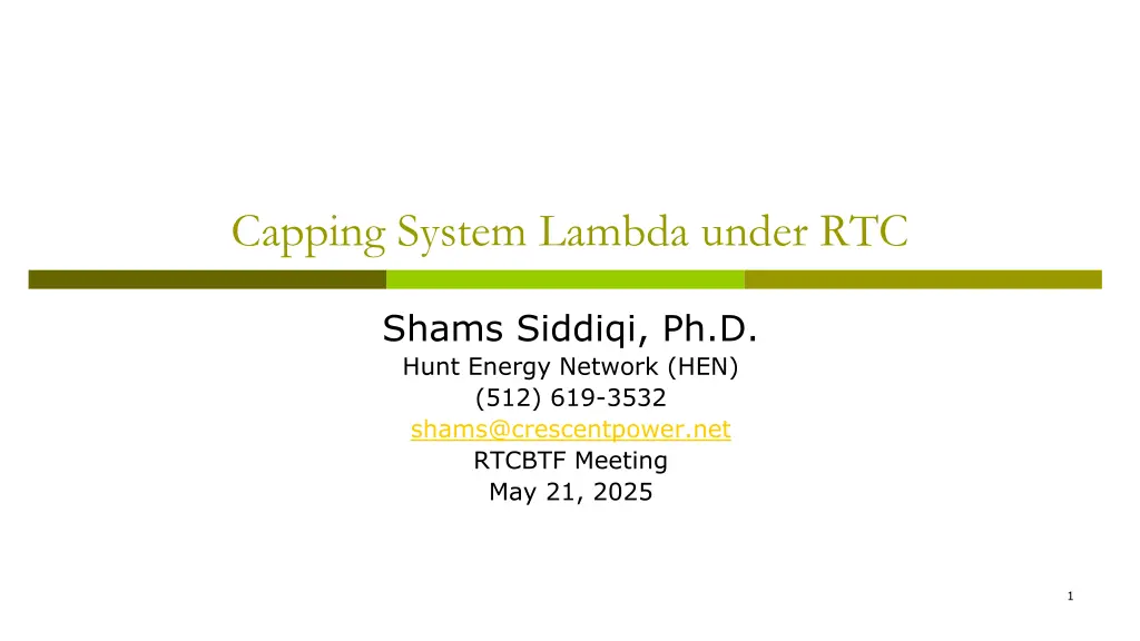 capping system lambda under rtc