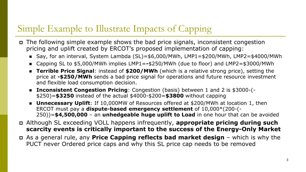 simple example to illustrate impacts of capping