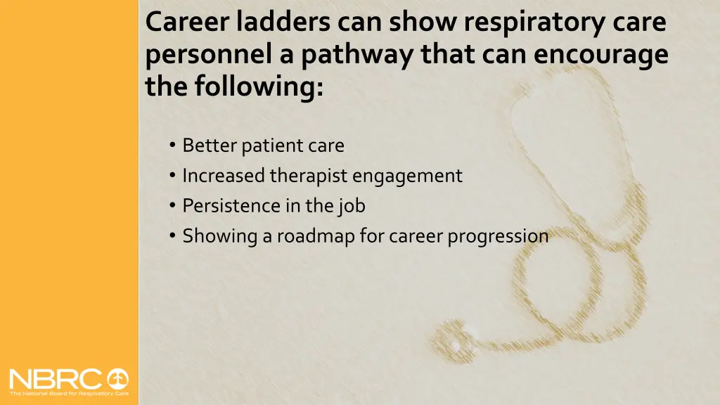 career ladders can show respiratory care