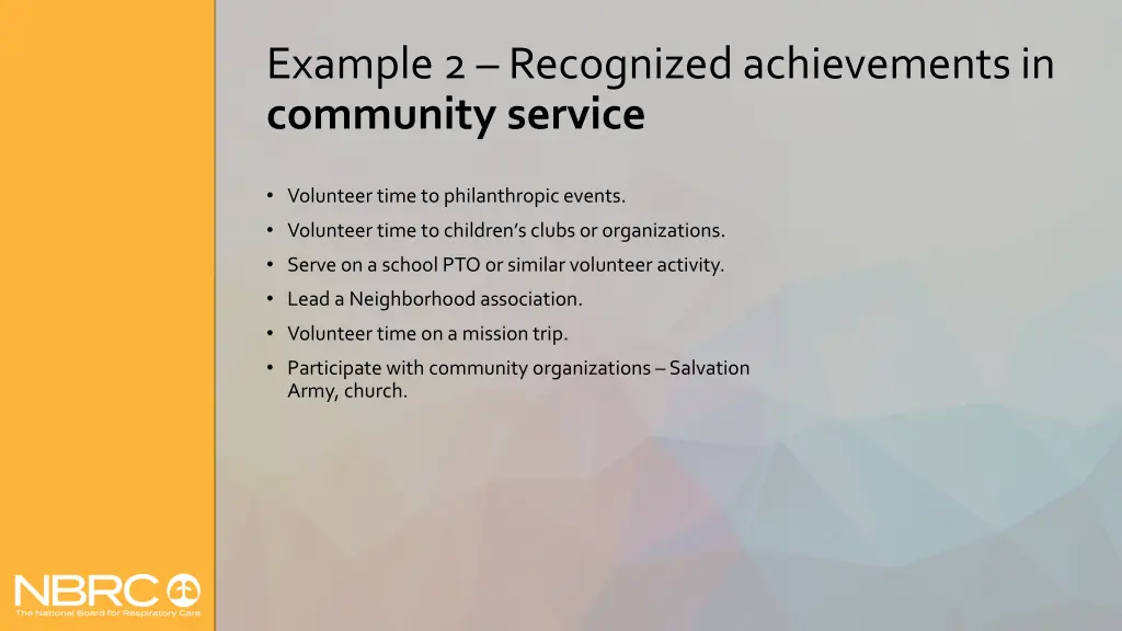 example 2 recognized achievements in community