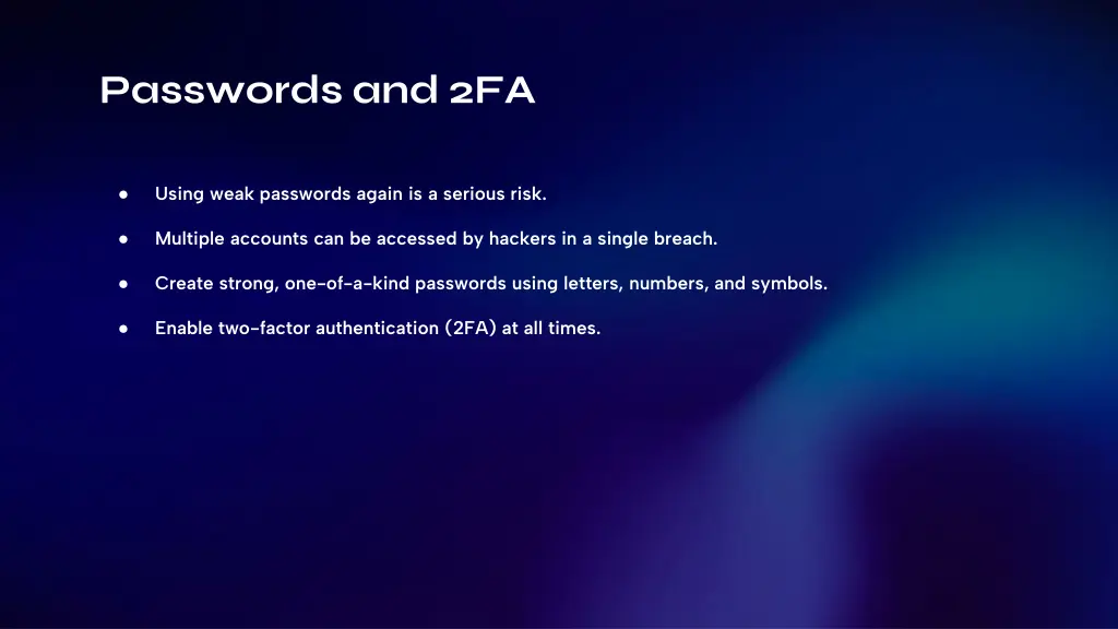 passwords and 2fa