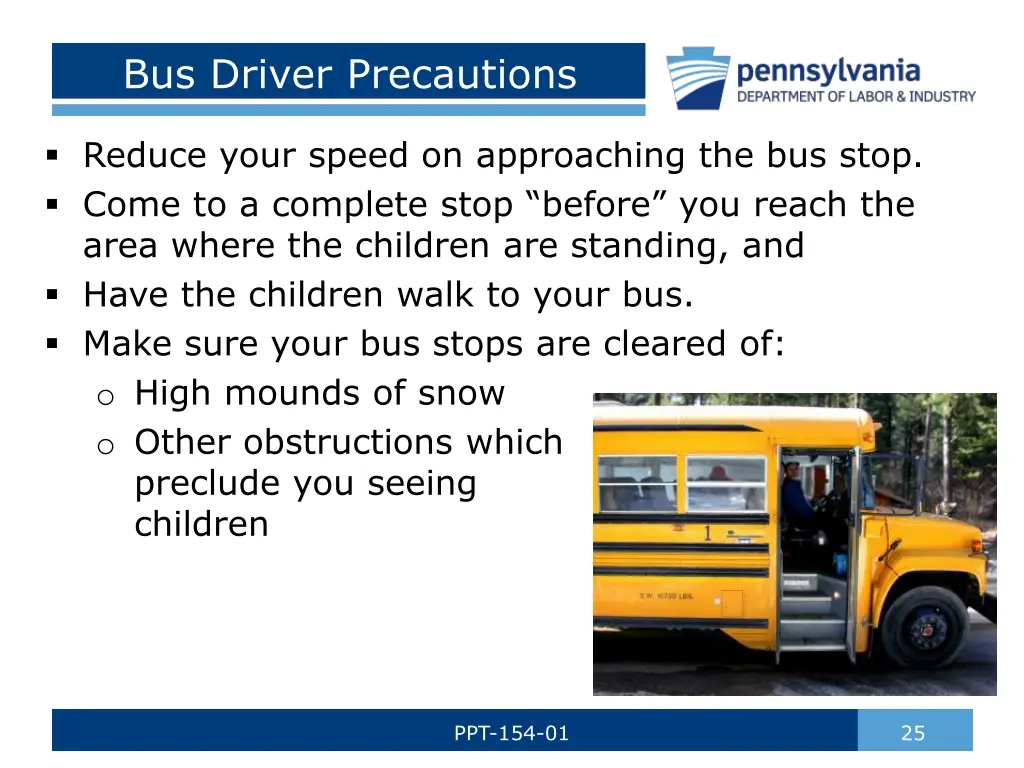 bus driver precautions