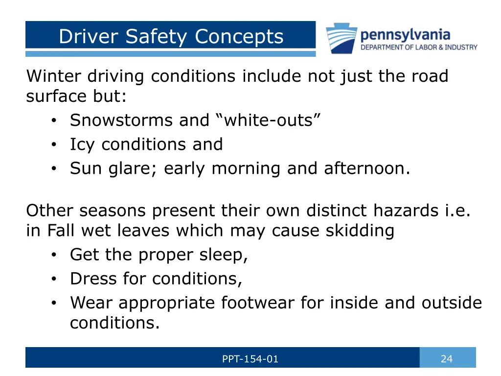 driver safety concepts