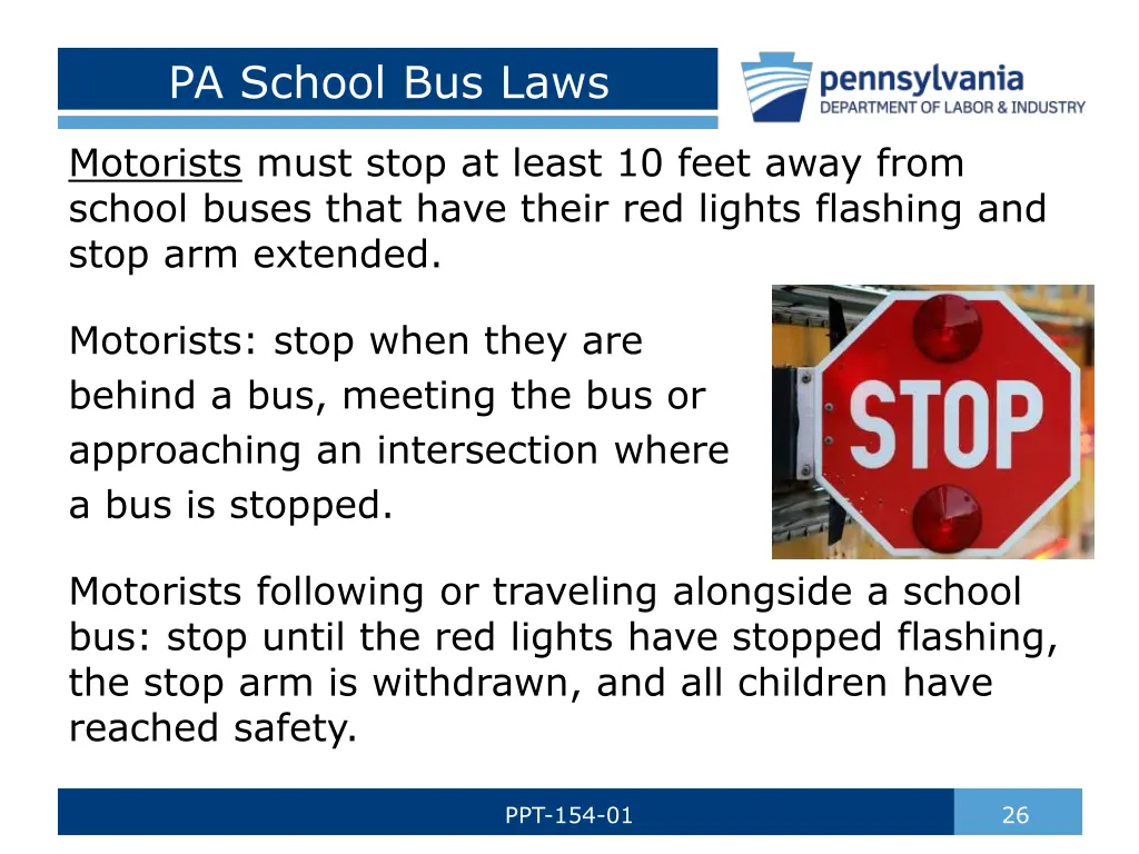 pa school bus laws