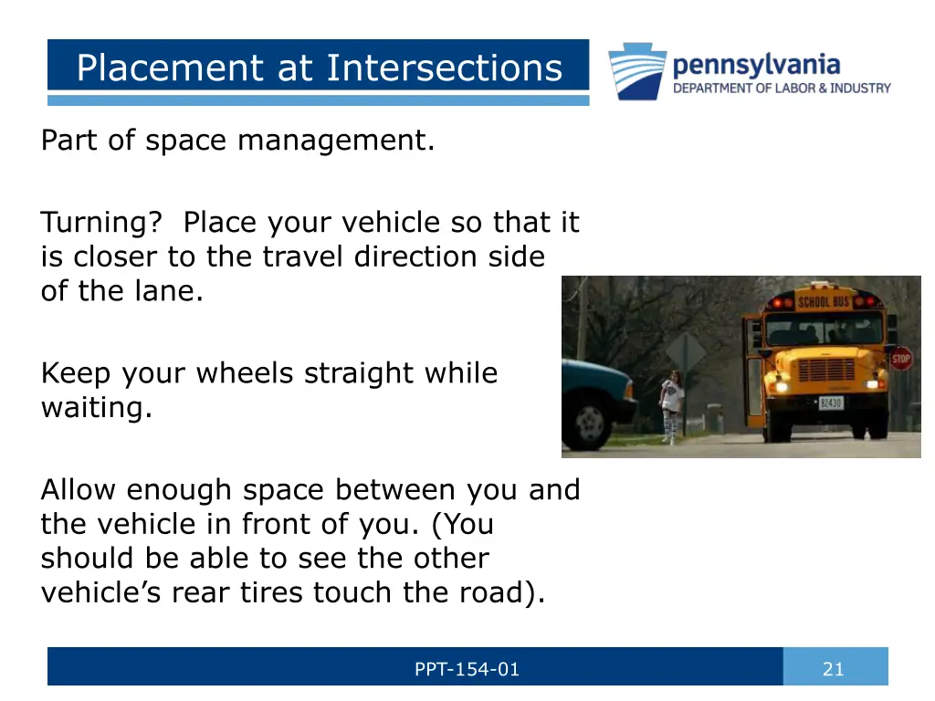 placement at intersections