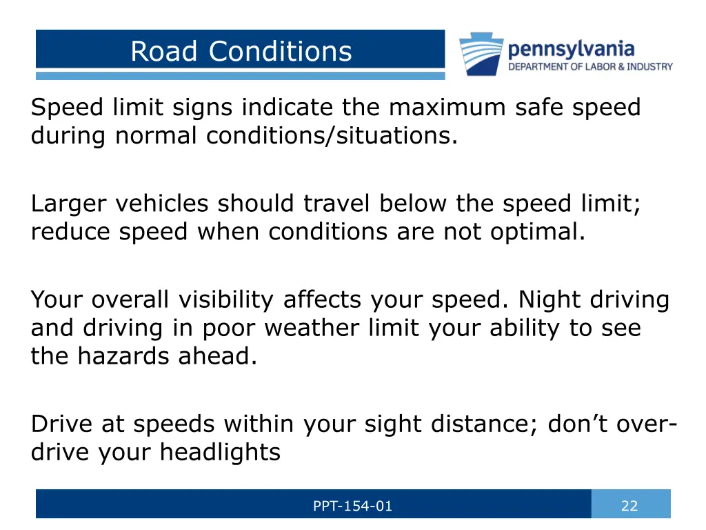 road conditions