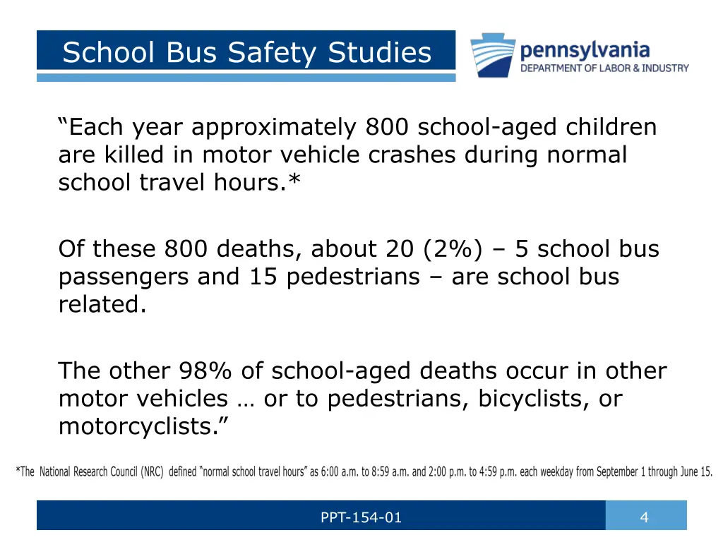 school bus safety studies