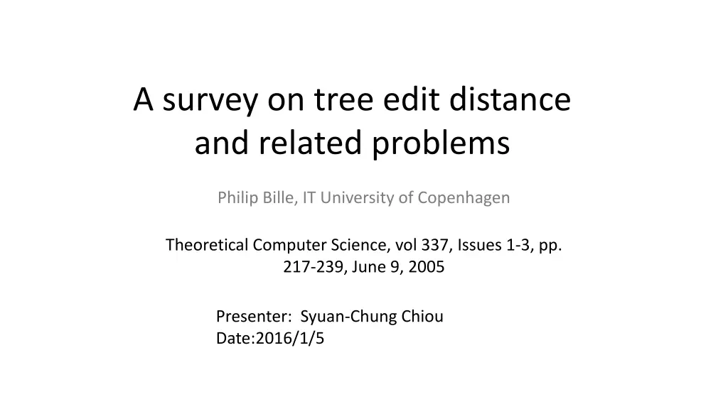 a survey on tree edit distance and related