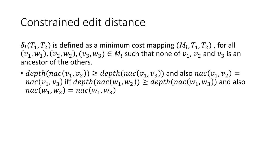 constrained edit distance 1