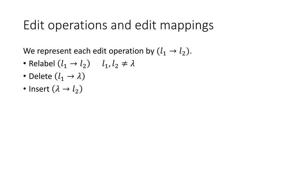edit operations and edit mappings
