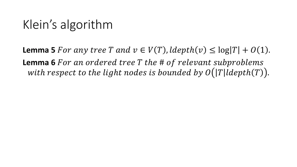 klein s algorithm 1