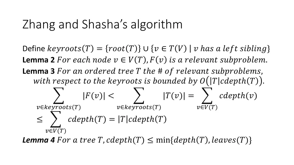 zhang and shasha s algorithm