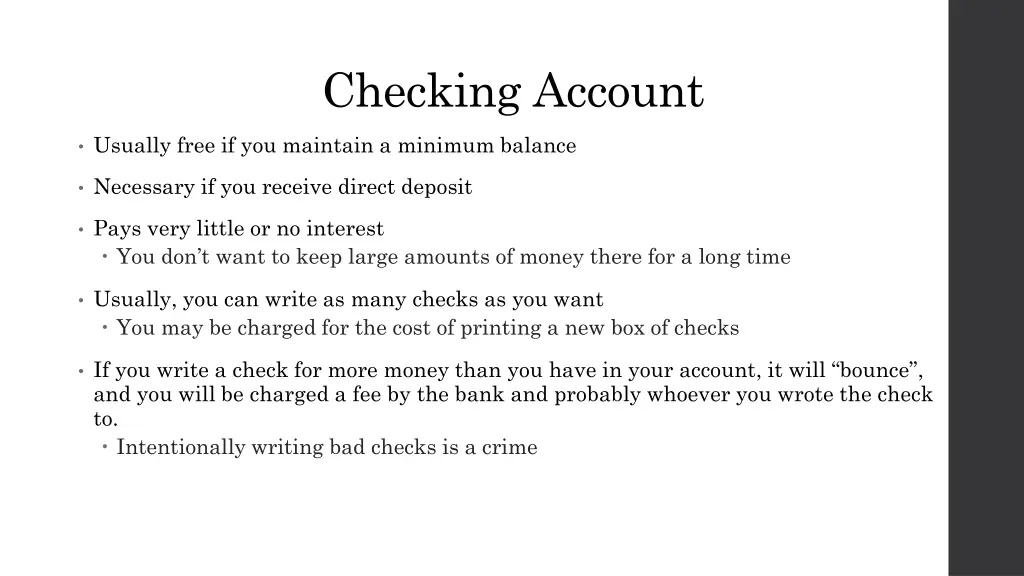 checking account