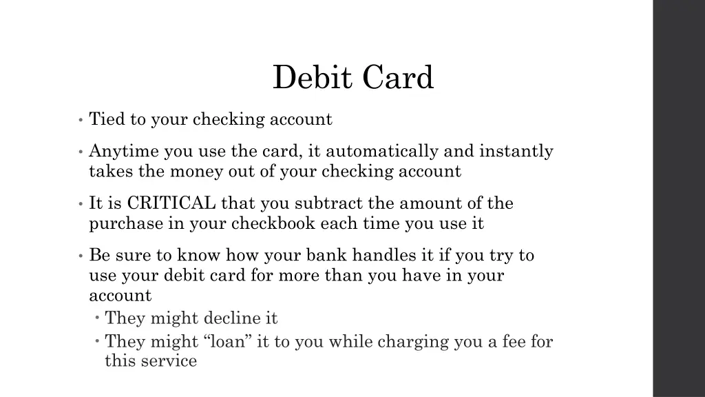 debit card