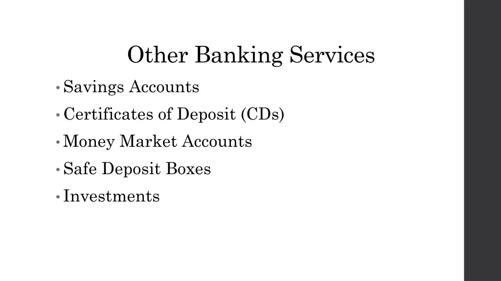 other banking services