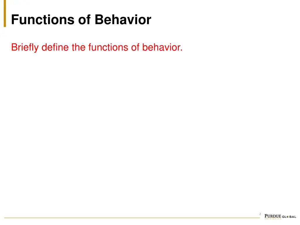 functions of behavior