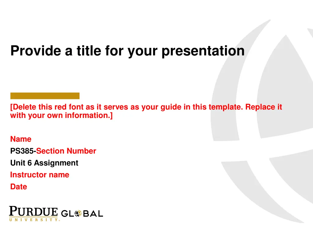 provide a title for your presentation
