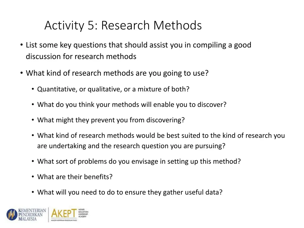 activity 5 research methods