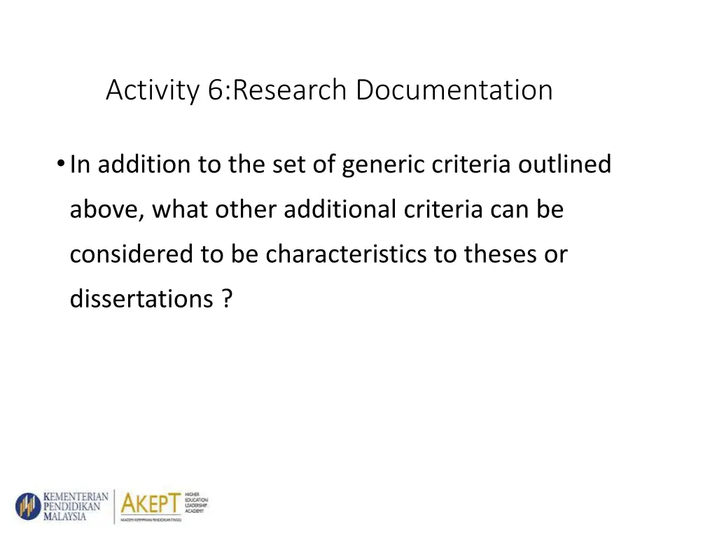 activity 6 research documentation