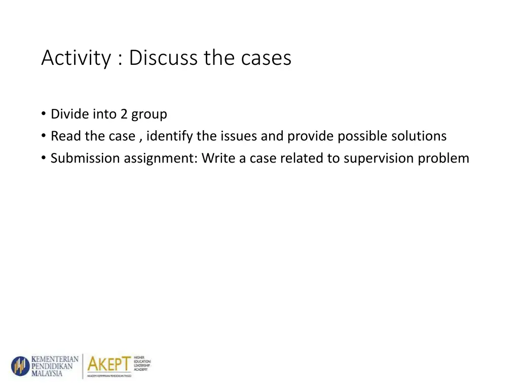 activity discuss the cases