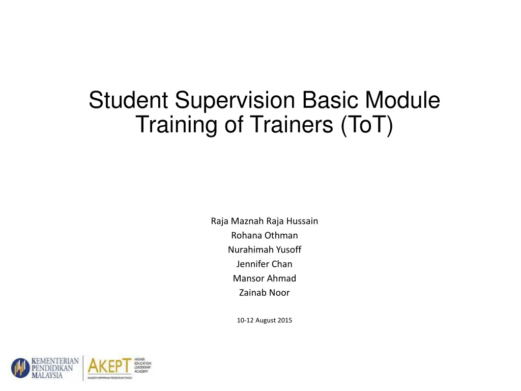 student supervision basic module training