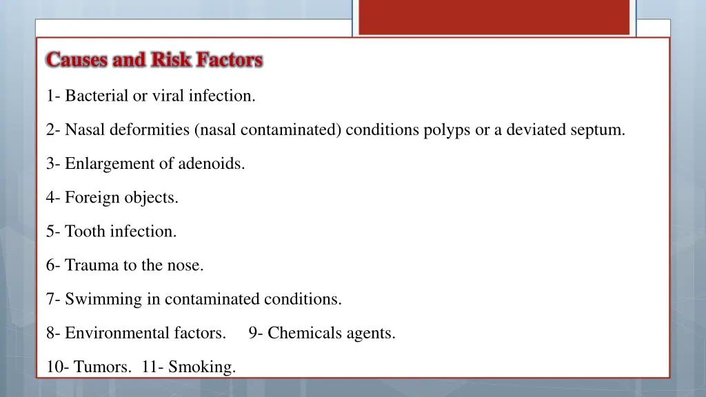 causes and risk factors