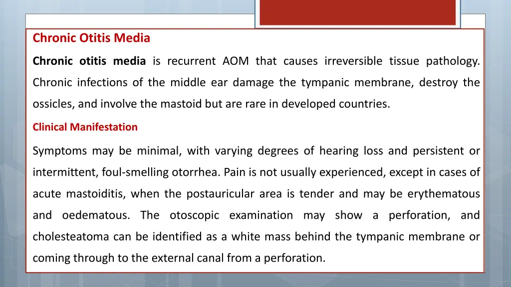 chronic otitis media