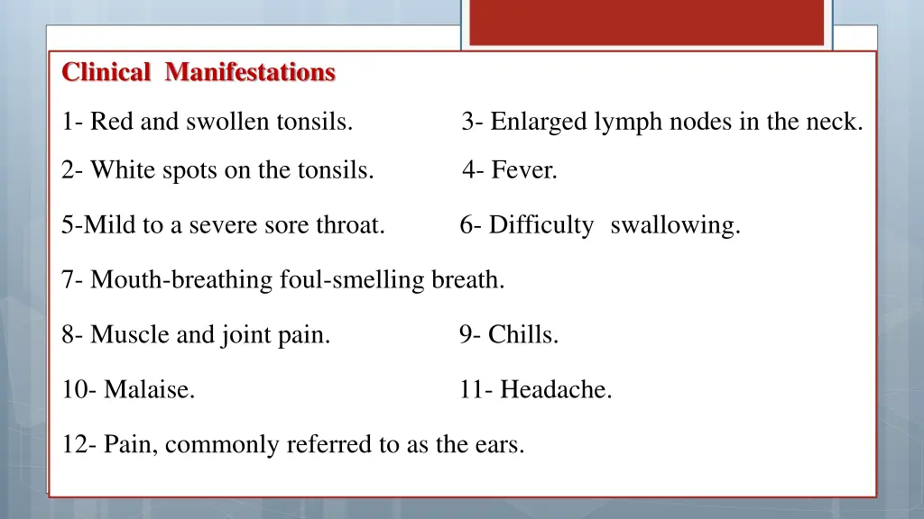 clinical manifestations 1