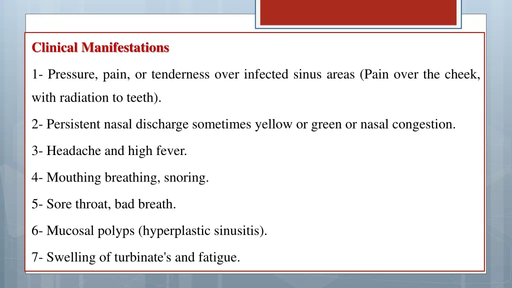 clinical manifestations