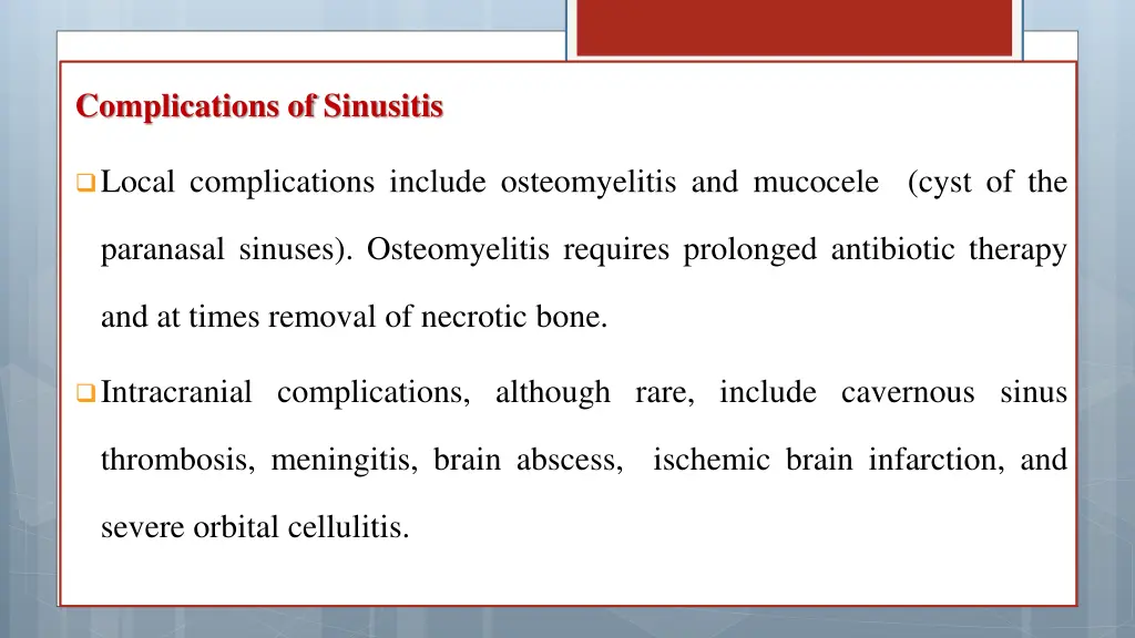 complications of sinusitis