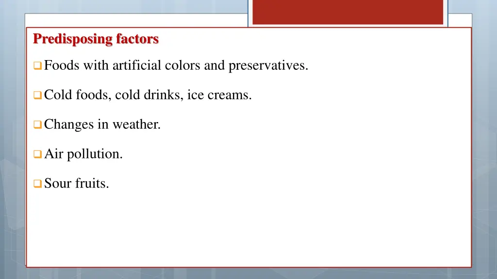 predisposing factors