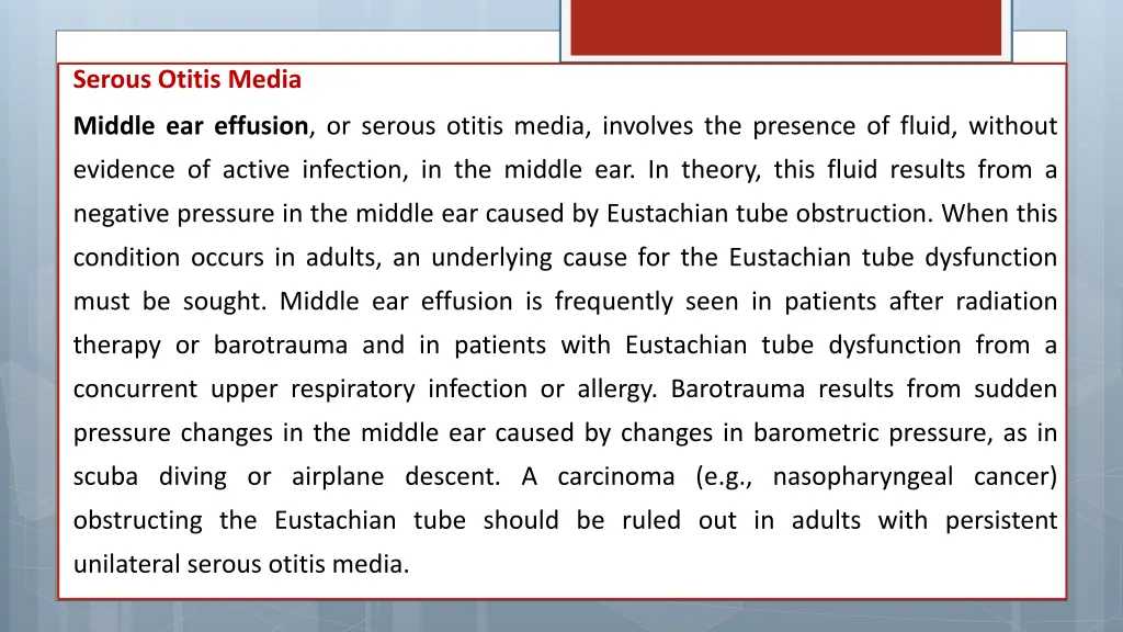 serous otitis media