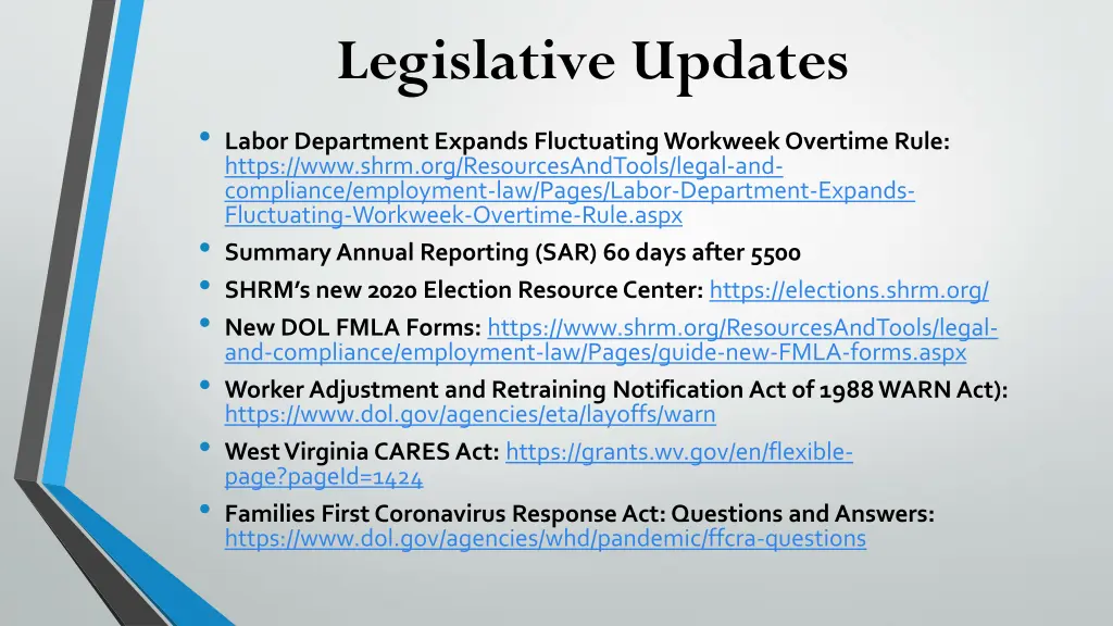 legislative updates labor department expands