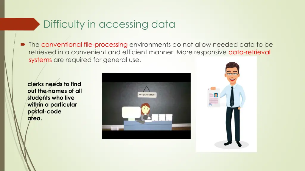 difficulty in accessing data