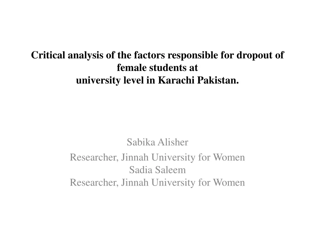 critical analysis of the factors responsible