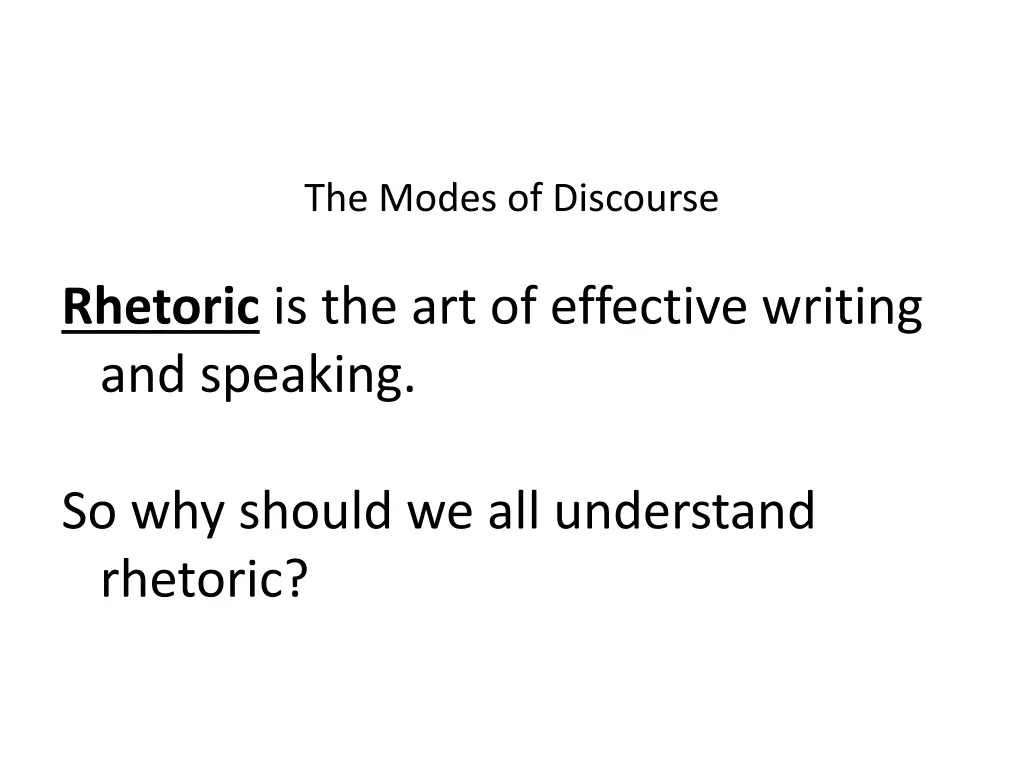 the modes of discourse