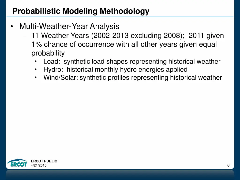 probabilistic modeling methodology