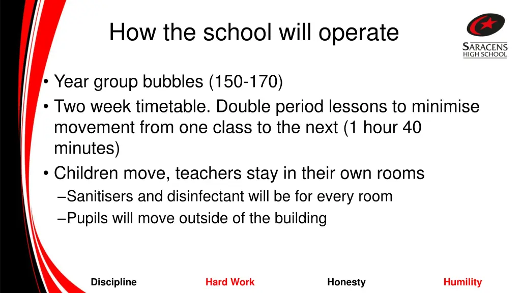 how the school will operate