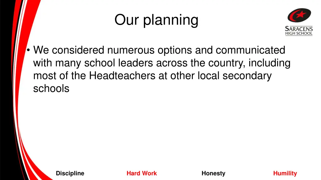 our planning