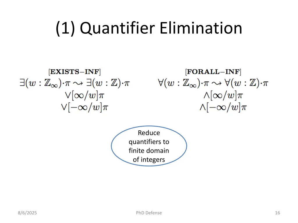1 quantifier elimination
